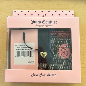 NWT Juicy Couture Pink Bloom Tab Card Case Wallet